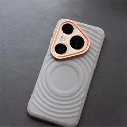Magnetic 3D Wave Leather Shockproof Phone Case with Bumper Protection for Pura 70 ProPlus (GRAY)