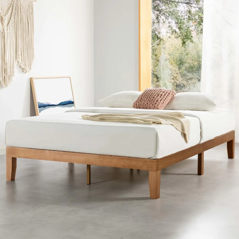 

Naturalista Classic - 12 Inch Solid Wood Platform Bed with Wooden Slats, No Box Spring Needed, Easy Assembly, King