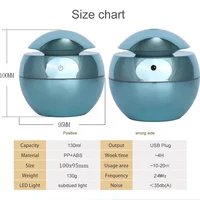 USB aroma oil diffuser wood electric humidifier 130ml ultrasonic air humidifier mini aromatherapy LED light mist maker for home 2