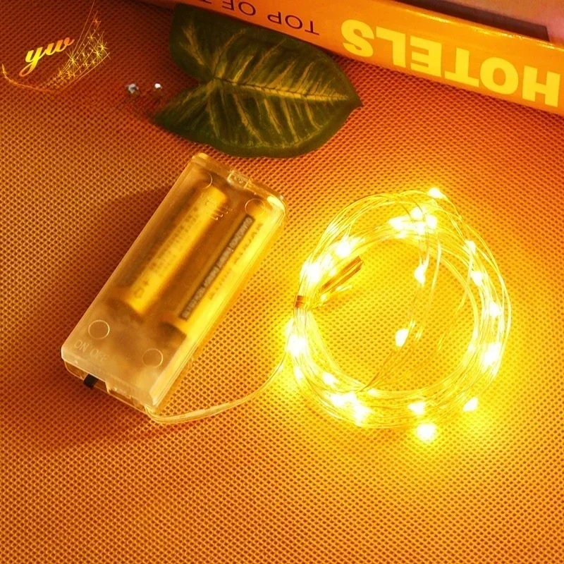Enchanting LED Fairy Lights - Battery-Powered Copper Wire Garland