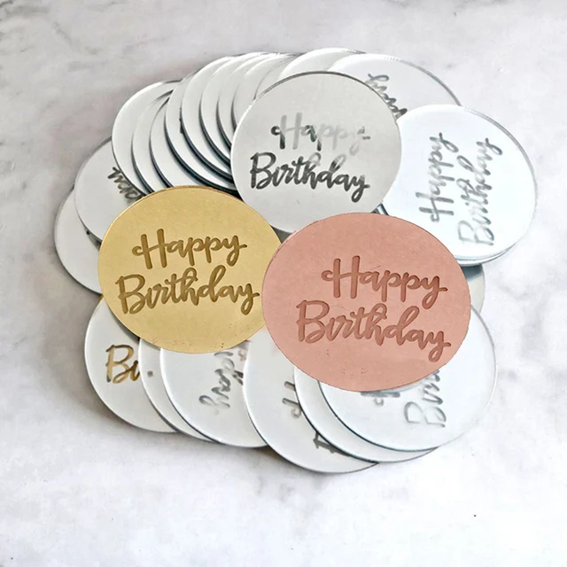 Laser Engraved Gold Pink Leaves Happy Birthday Cake Toppers Acrylic Arch Cake  Toppers for Kids Birthday Party Cake Decorations - AliExpress