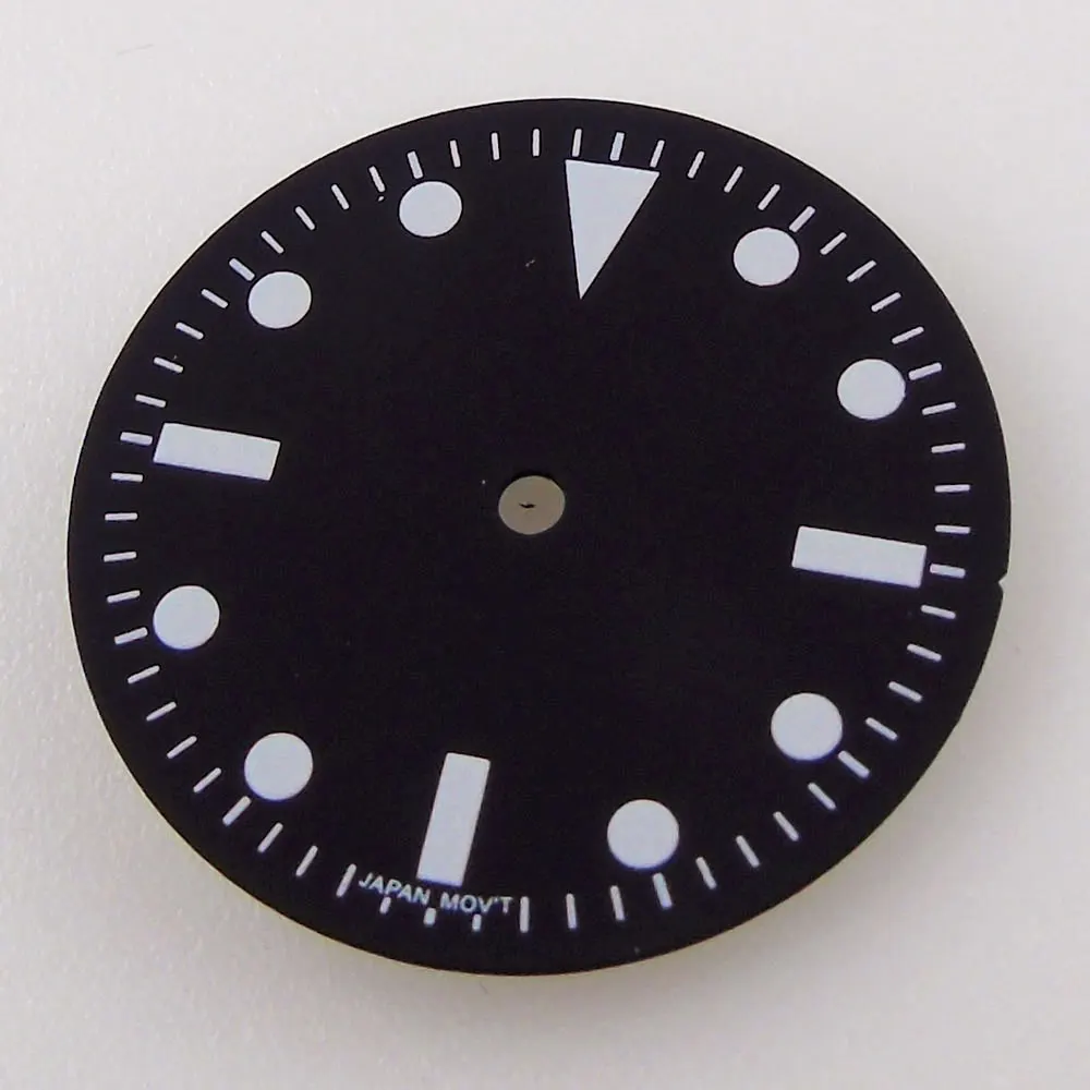 Classic 29mm Pilot Style Watch Dial Face with Arabic Numerals and Hands Set