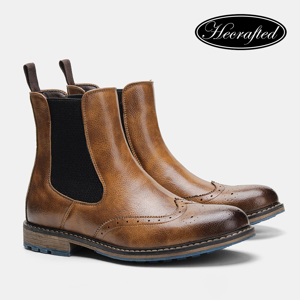Chelsea Boots Men Brand Fashion Retro High Quality Comfortable Leather Ankle Boots #AL664