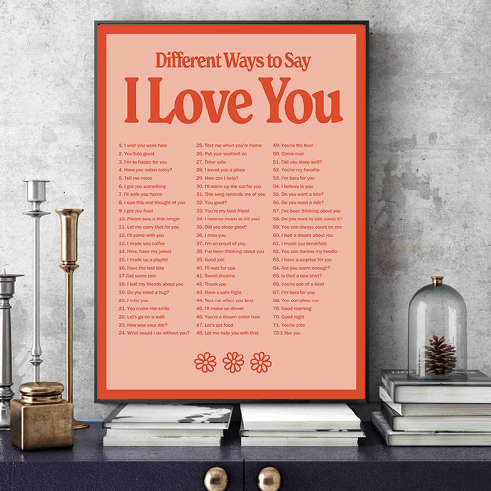 Funny Love Theme Poster Prints For Living Room Home Decor Creative 72  Different Ways Say I Love You Canvas Painting Wall Art - AliExpress