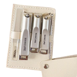 Essential Grooming Kit: Nail Clippers, File & Ear Pick with Portable Case (5 PCS SET with bag)