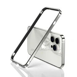 Luxury Ultra-Thin Aluminum Metal Frame Light Bumper Case - iPhone 14 Pro (Silver HMK)