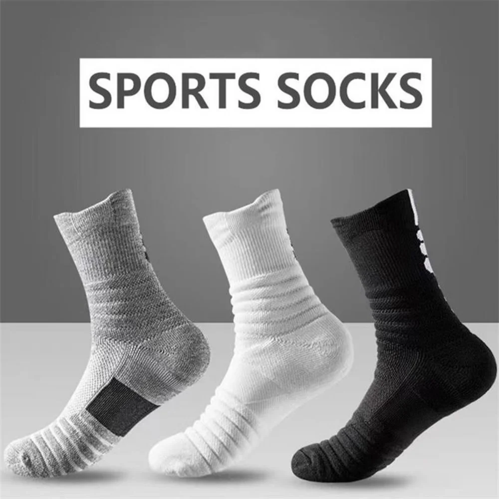 3 paare/los Herren socken Kompression strümpfe atmungsaktive Basketball-Sport-Rad socken feuchtigkeit transportierende hochela tische Schlauchs ocken – Detail 4