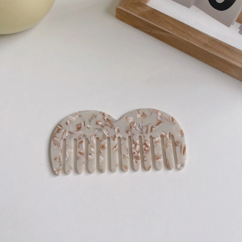 New hot selling acetic acid plate hair comb anti-static hair comb wide teeth portable comb marble hairdressing 5