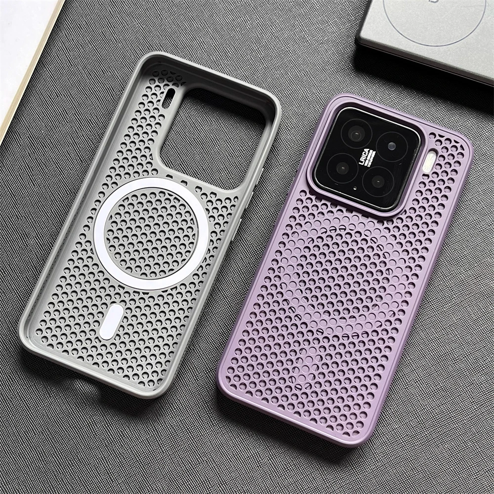 Honeycomb Breathable Magnetic Silicone Bumper Case - Hollow Solid Color Design