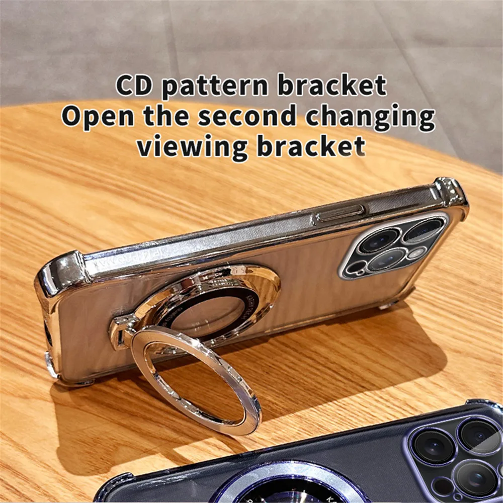 Shockproof Magnetic Bracket Phone Case with Lanyard Attachment and Soft Silicone Cover