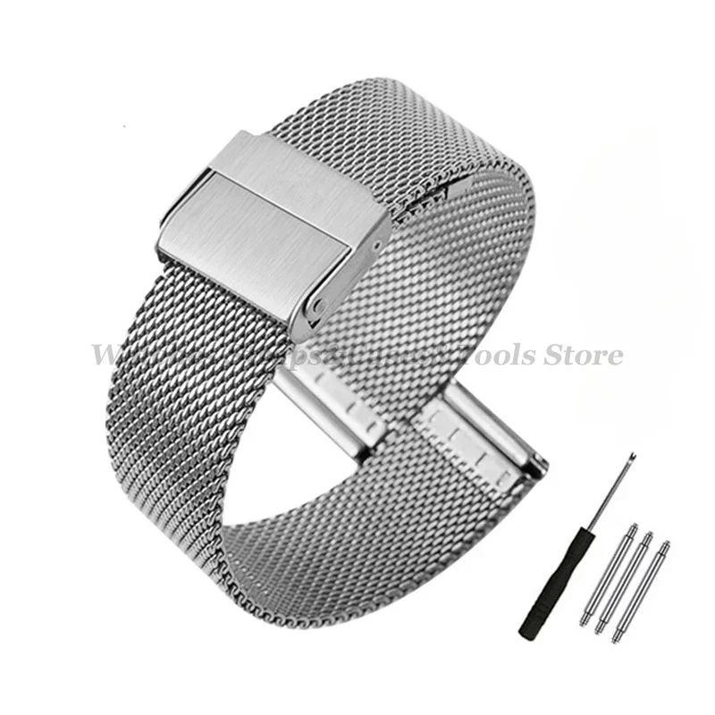 Ultra-Thin Stainless Steel Milanese Mesh Watchband Bracelet - High-Quality Universal Fit