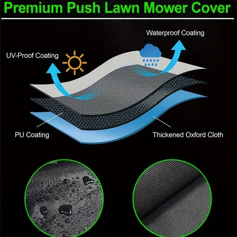 Garden Mower Cover Newest Outdoor Garden Waterproof Lawn Mower Cover UV Protector Rainproof Sunscreen Oxford Cloth Universal Size Protective Cover