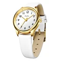 White leather gold