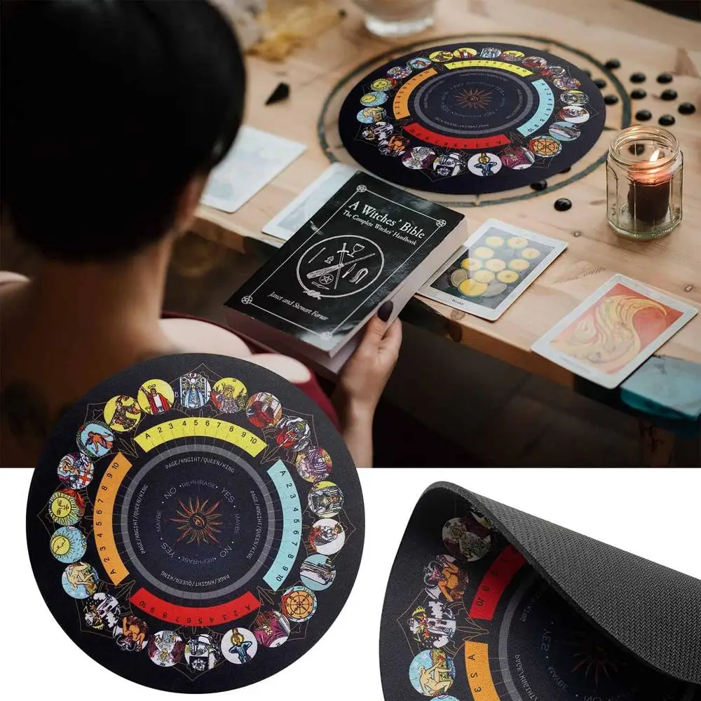 

Tarot Tablecloth Magic Altar Table Cloth Divination Astrology Divination Tapestry Round Shape 22cm/8.66in