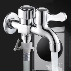 Washing Machine Faucet Double Water Outlet Tap Machine Mop Pool Taps Outdoor Garden Bibcock Bidet Faucet Bathroom Accessories