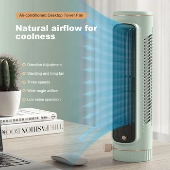 5W Tower Fan USB Charging Portable Air Conditioner Electric Vertical Fan Bladeless Summer Fan for Home Bedroom 2