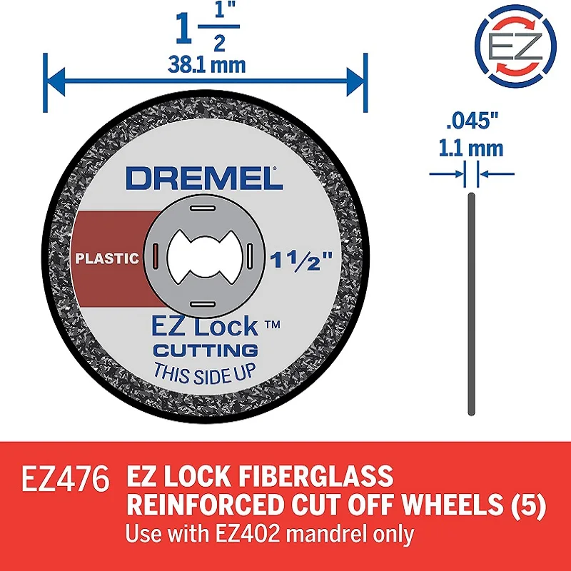 Dremel Ruedas de corte reforzadas con fibra de vidrio 426B, diámetro de  rueda de 1/32 pulgadas (0.031 in), accesorio de disco de corte de  herramienta