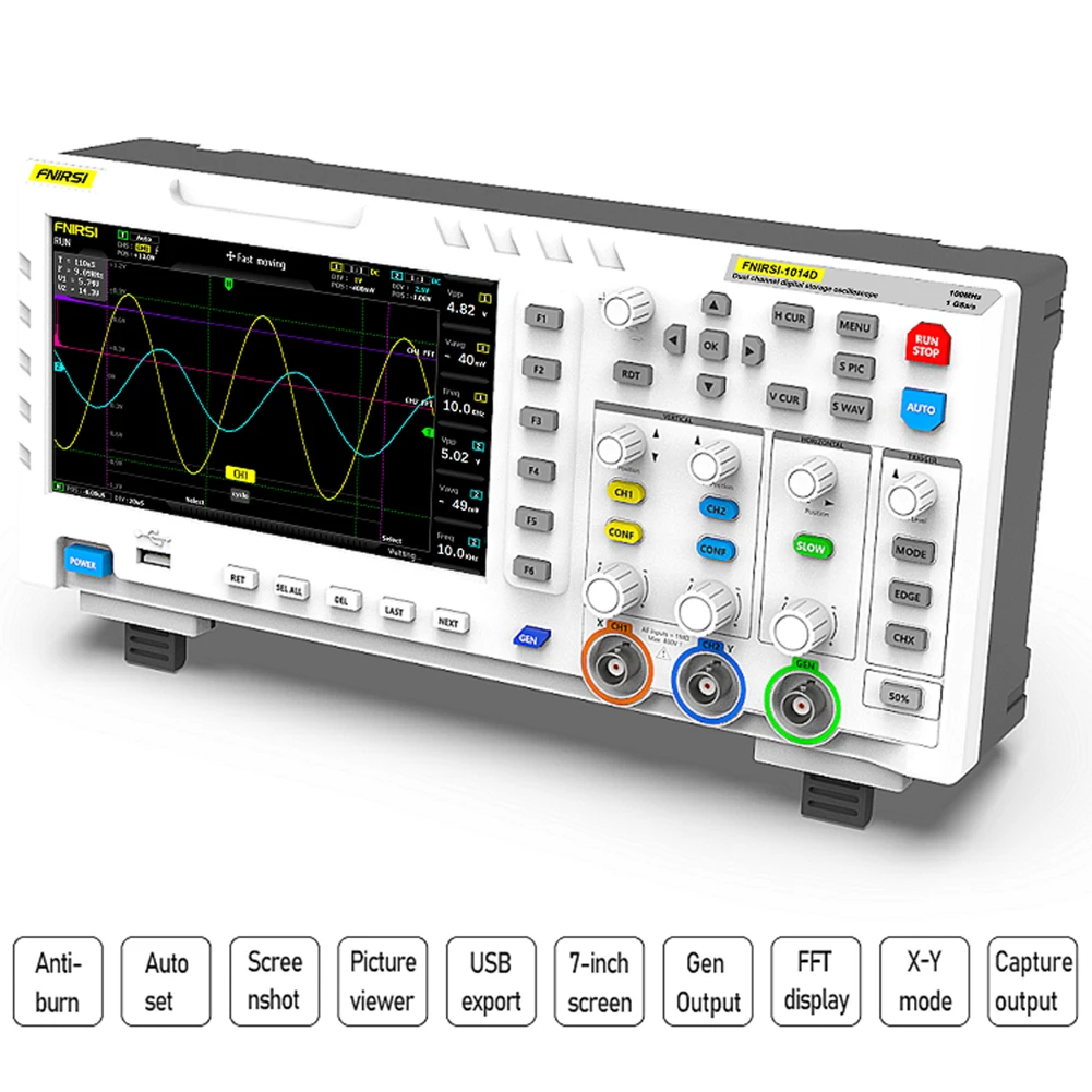 2 in 1 Digital Oscilloscope DDS Signal Generator digital oscilloscope signal generator 100X High Voltage Probe, 2 Channels 100Mhz Bandwidth 1GSa/s Sampling Rate