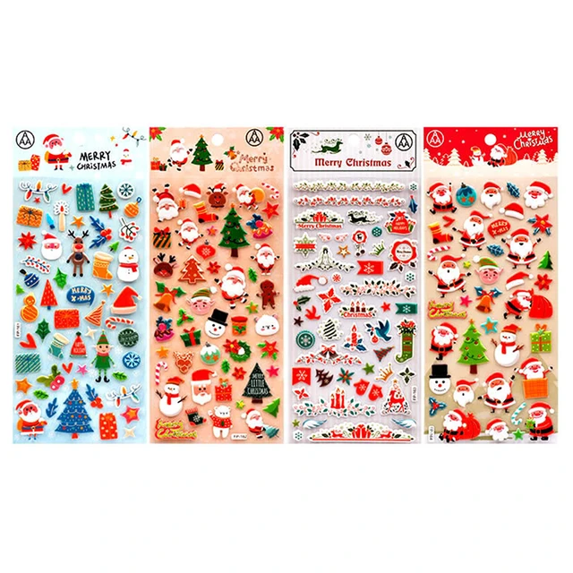 Christmas Shapes and Dots Puffy Stickers