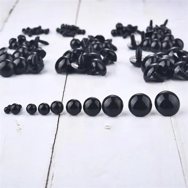 100pcs 10mm Eyeball Doll Accessories Black Plastic Plush Safety Eyes Amigurumi For Toys 5mm 8mm 14mm DIY Funny Toy Eyes Animal plastic safety eyes doll eyes googly doll eyes doll handmade accessories plastic toy eyes