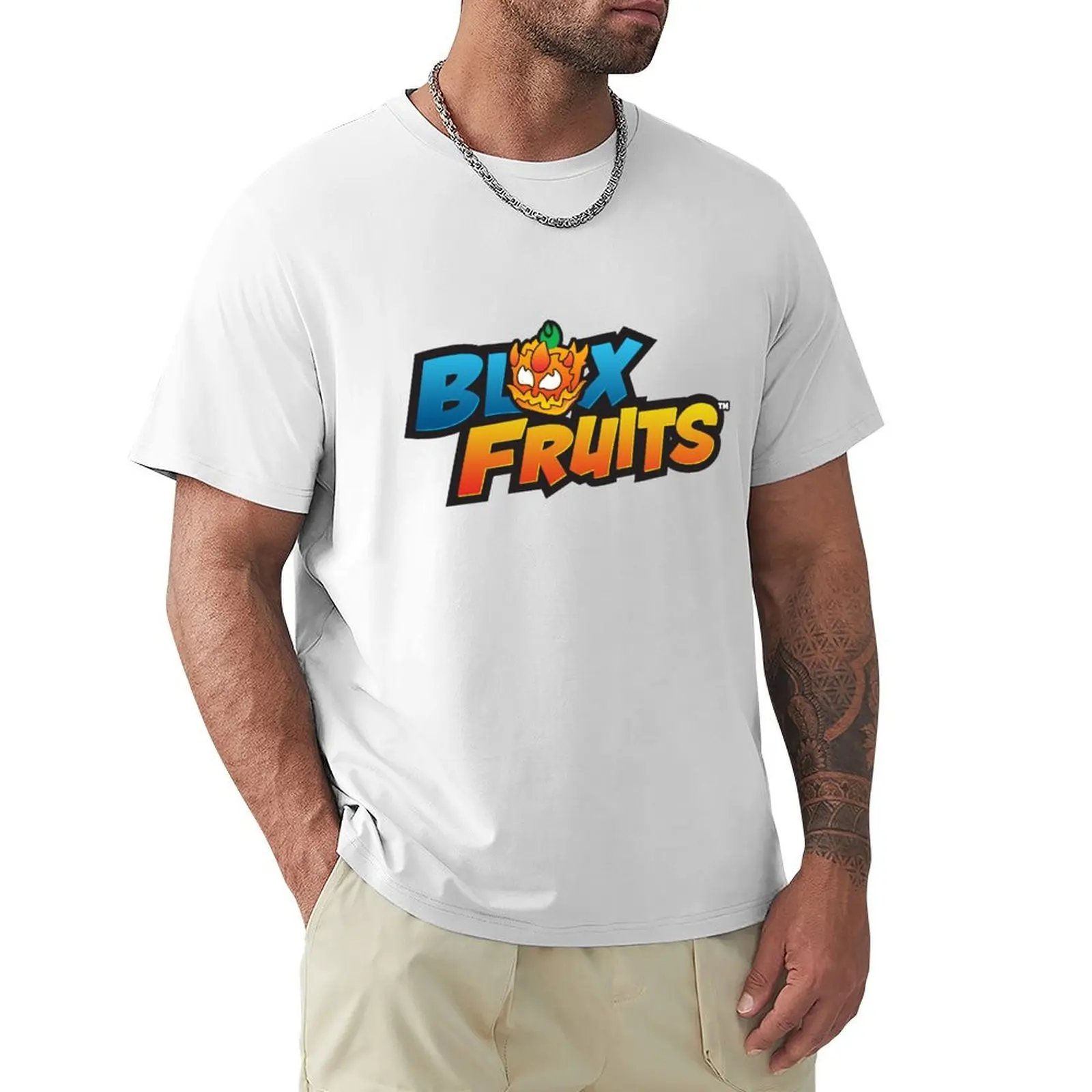 Blox Fruits Merch Blox Fruits Logo T-Shirt Plus Size Top Top Taglie Forti Magliette Semplici Da Uomo