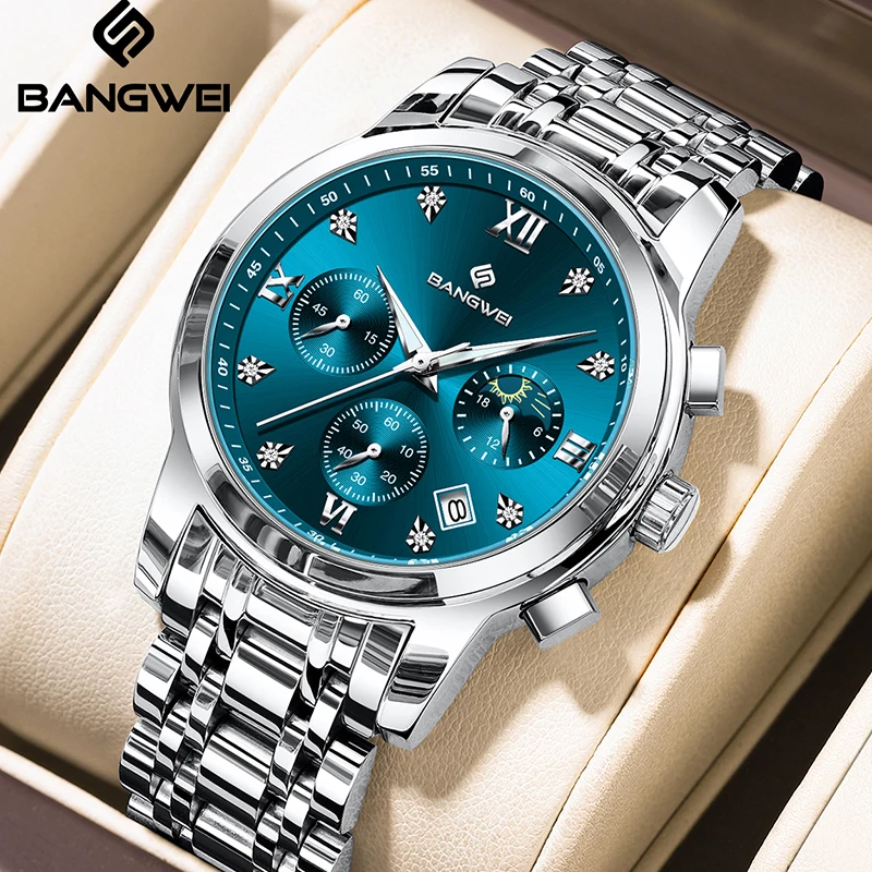 LIGE BANGWEI New Luxury Diamond Watch Women Fashion Simple Chronograph Wrist Watches for Women Waterproof Quartz Ladies Watch
