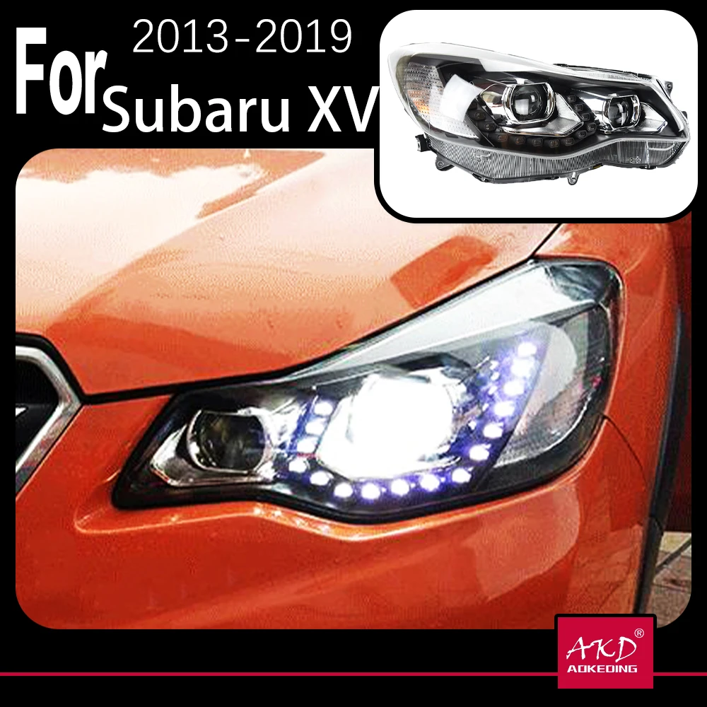 AKD รถโคมไฟสำหรับ Subaru XV ไฟหน้า2011 2019 XV LED ไฟหน้า DRL Hid Bi