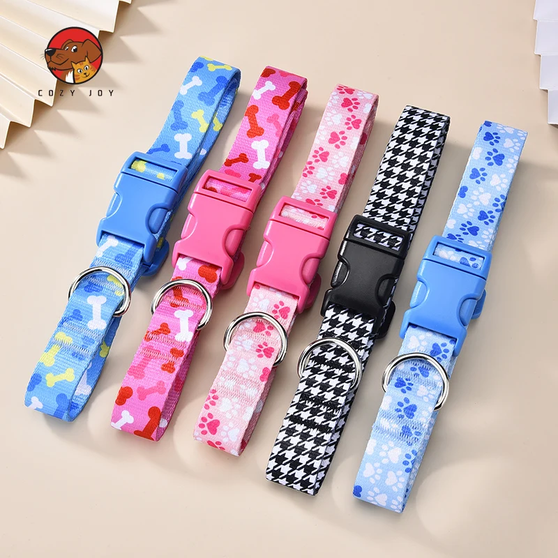 

Adjustable Colorful Nylon Dog Collar Fashion Pet Collar Accessories S M L