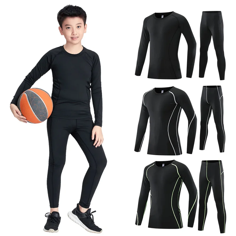 Sports Suit Kid's Running Tracksuit Tights Gym Fitness Compression Sports Suit