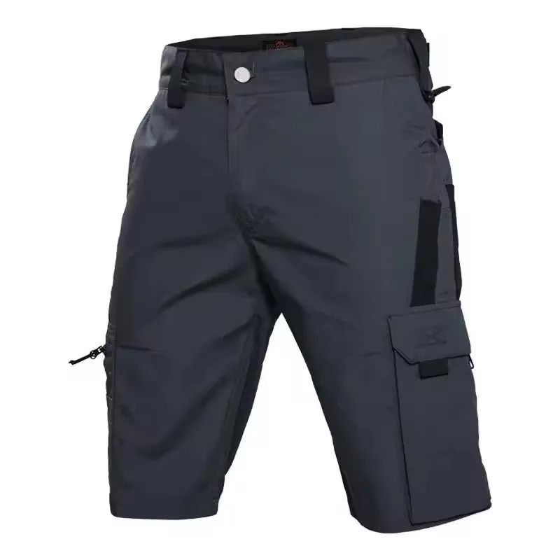 Men's Military Green Outdoor Camouflage Training Shorts with Multi-Pocket Design