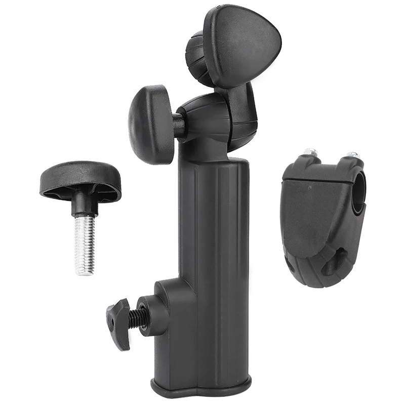 Golf Push Trolley Umbrella Holder Plastic Stand Pull Bike Cart Black Universal 3