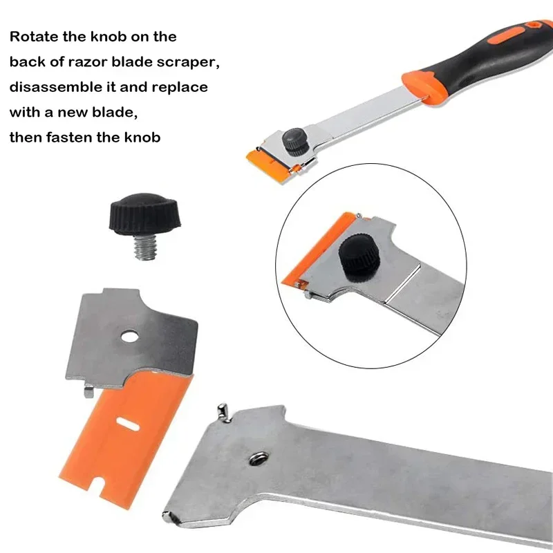 Razor Blade Scrapers with 20pcs Blades Car Wrap Sticker Squeegee for Car Window Cleaning