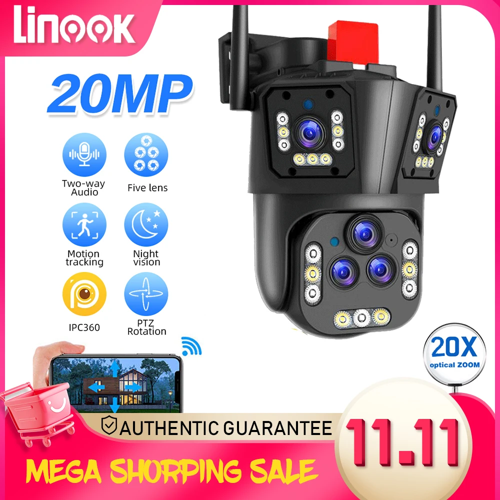 20MP 8K 20X zoom Wireless Outdoor Closed-Circuit Television Outdoor WIFI Camera IP Security Protection Camera 360 Linook security camera