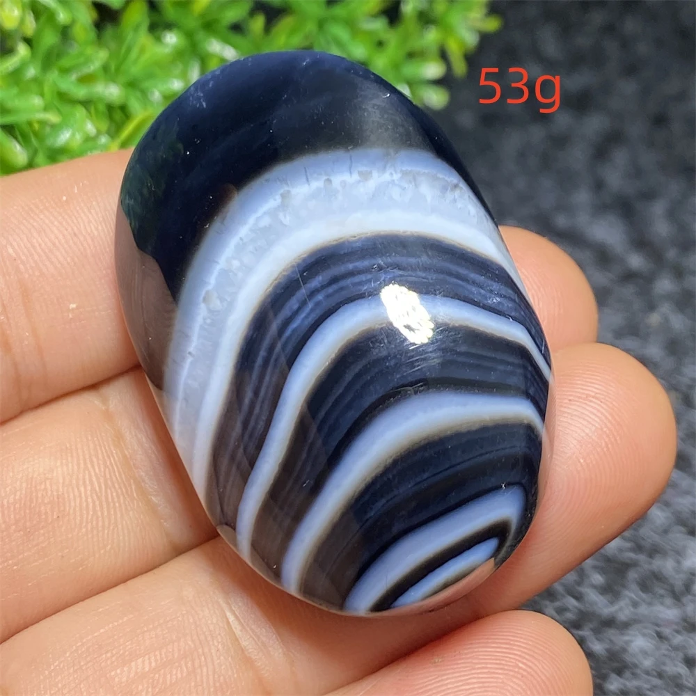 Natural Crystal Black Striped Agate Rolled Ribbon Reiki