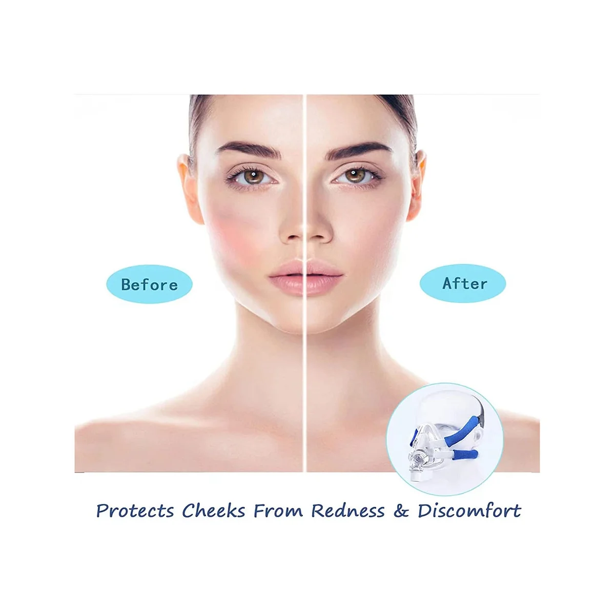 CPAP 마스크 스트랩 커버, CPAP 스트랩 헤드기어용 페이스 쿠션 커버, 범용 및 재사용 가능한 컴포트 패드, 4 팩