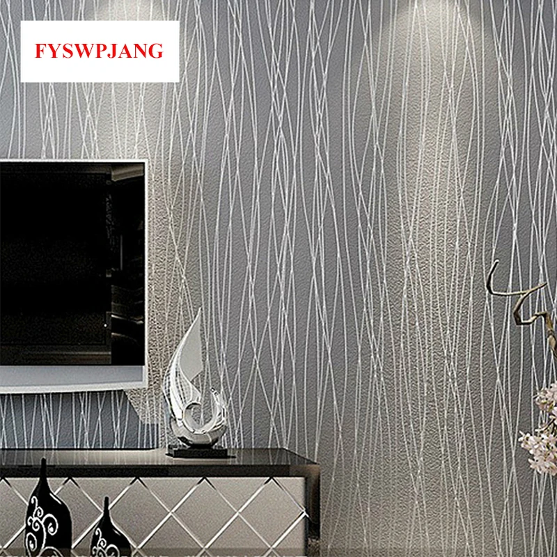 Pure Color Striped Non-woven Non-adhesive Wallpaper Bedroom Warm Living Room Modern Simple Moonlight Forest Home Decor Stickers