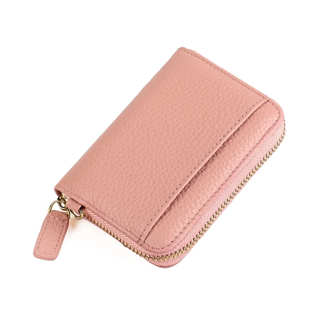 Womens Wallet RFID Blocking Multi Card Holder Wallets for Women Short Wallet with Around Zipper Small Men's Cow Leather Wallet