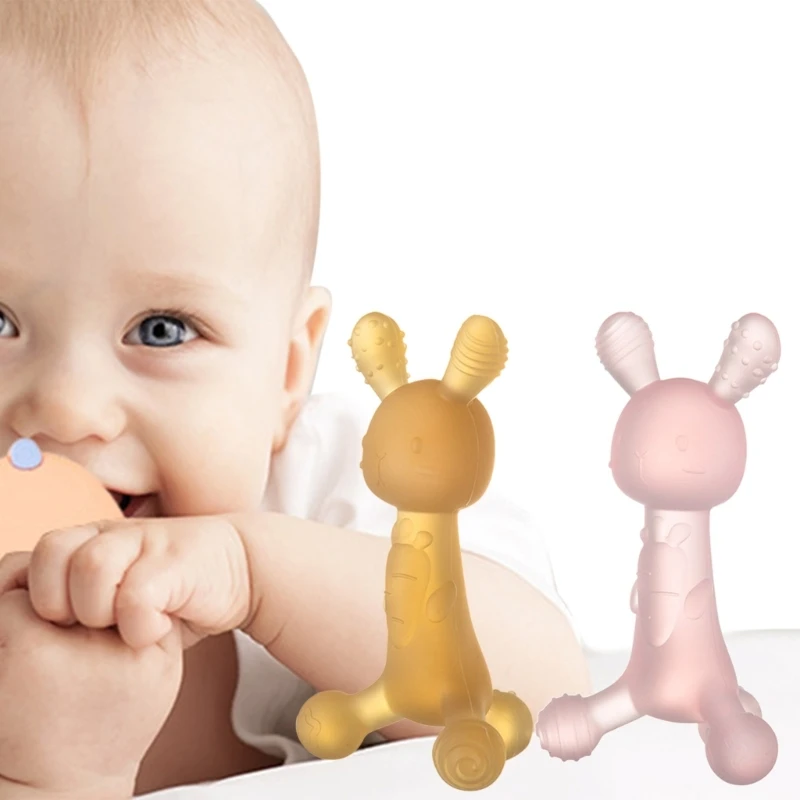 Rabbit Silicone Teether Soothing Relief for Teething Babies Infant Teething Toy Chewable Shower Gift for Sucking Sensory