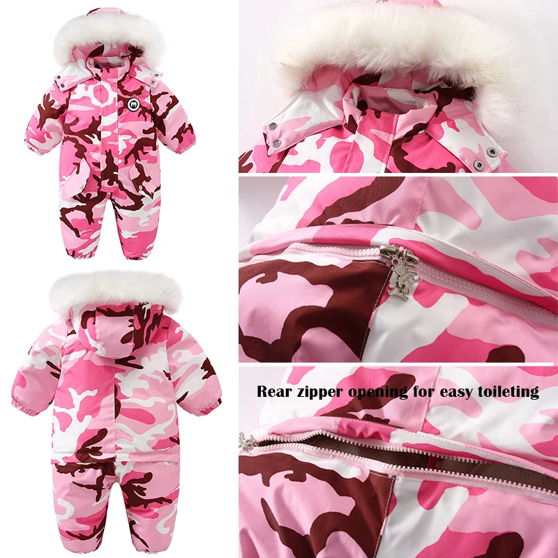 thumbnail image 2 of Girls Winter Snowsuit Girl's Winter Ski Suit - Waterproof Hooded Snowsuit Jacket & Pants Set Kids Snowsuit 2 of 12