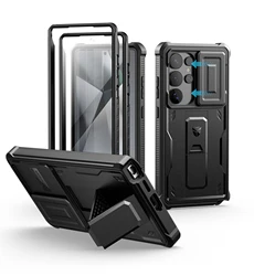 Custodia Shockproof Full Body con Copertura per Fotocamera, Protettore per Schermo Integrato e Supporto