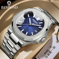 BINBONG B1885 Luxury Business Men Quartz Wristwatch 30M Waterproof Luminous Stainless Strap Men's Watches Relogio Masculino 1