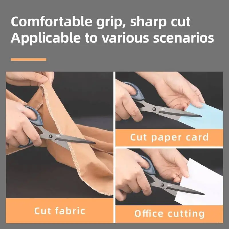 Stationery Scissors Soft Handle Scissors Portable Scissors Cutter deli Sewing Scissors Shapes Crafts Stuff 2Cr13 Stainless Non-Stick Finger Friendly Purpose Cutter Children School Stationery