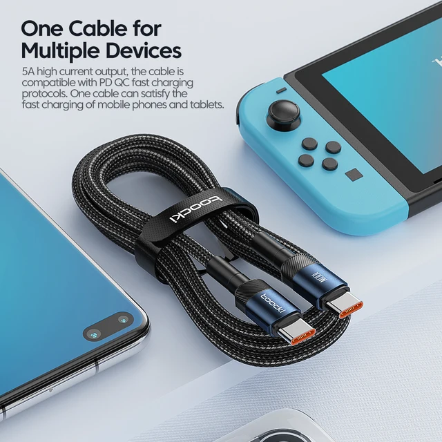 cable USB C vers Type C 100W, charge rapide PD, câble de données pour Macbook – Image 5
