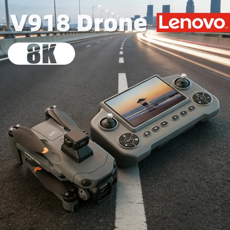 Lenovo V918 3S GPS Дрон 8K Профессиональная камера Воздушная антенна FPV Кисть Мощность лазерного препятствия с большим экраном RC Складной 2026