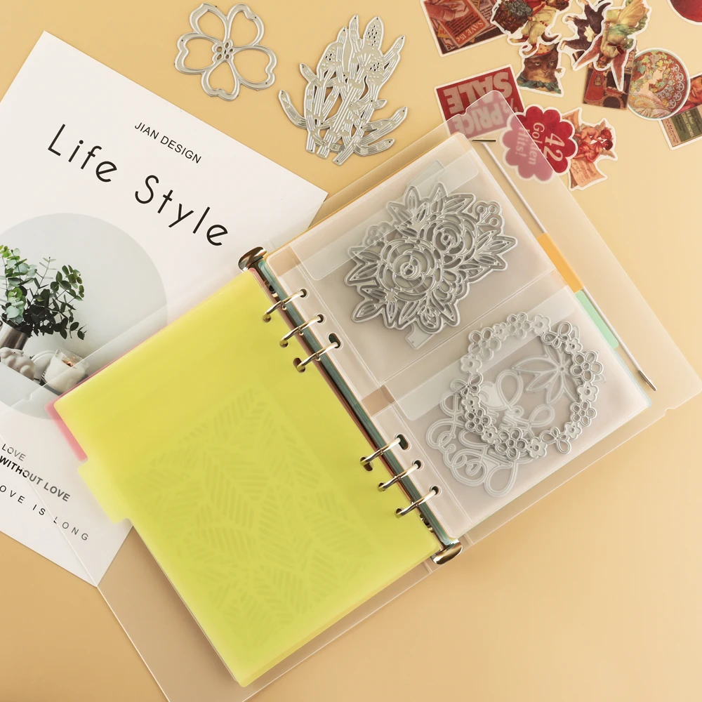 Die Storage Book Binder Die and Stamp Storage Folder Page Protectors Organized Pockets for Storaging Photos Documents