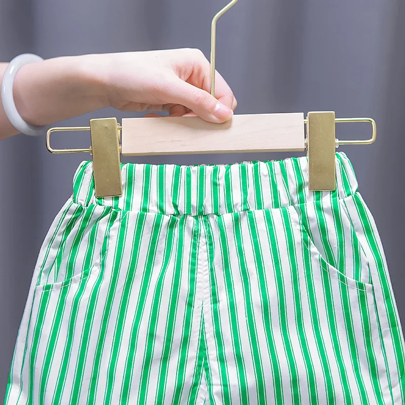 Children's clothing summer baby clothes girls letters short-sleeved suits boys lapel shirts shorts simple casual two-piece suit Baby Clothing Set for girl