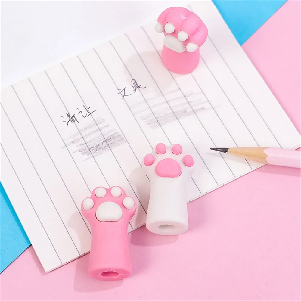 

3 Pcs Kawaii Design Cat Paw Rubber Erasers Student Correction Tool Kids School Office Supplies Gift Creative Stationery