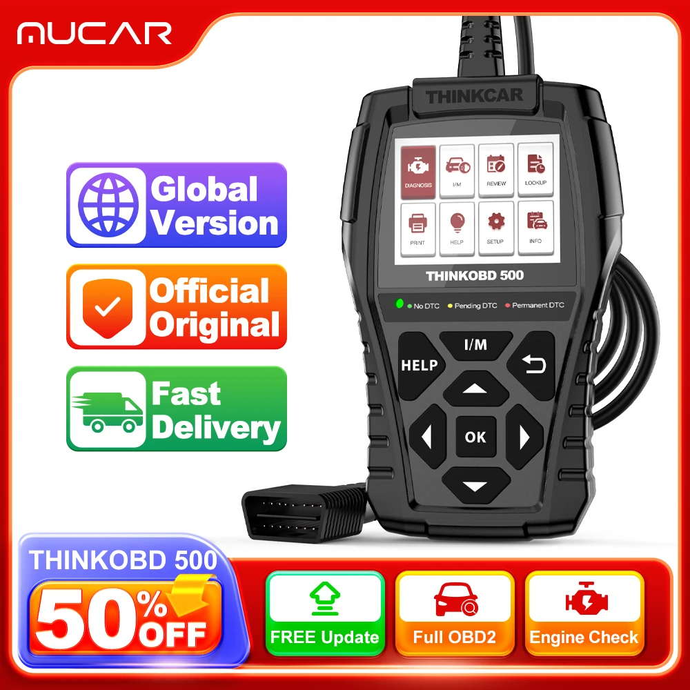 Automotive Diagnostic Scanner THINKCAR THINKOBD 500 Car Diagnostic Tools for Auto Obd2 Scanner Automotive Obd 2 Version Diagnosis Lifetime Free Update