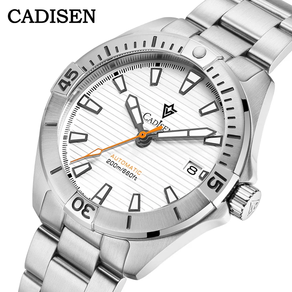 

CADISEN NEW Top Brand Sports Men Mechanical Wristwatch Luxury Automatic NH35 Watch Men's Stainless Steel 200M Waterproof Clock