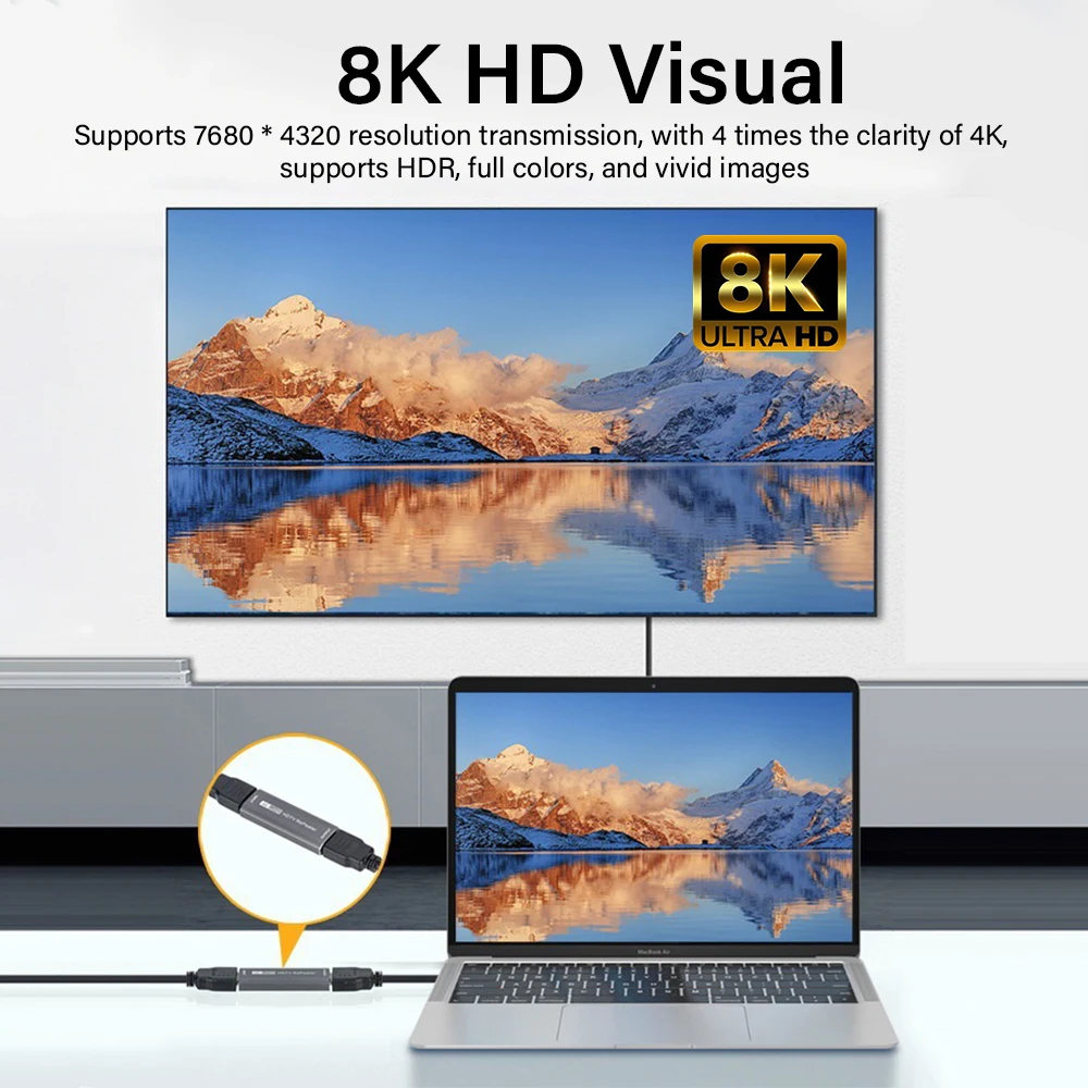 Premium HDMI Signal Amplifier & Extender - 8K/4K HDR Video Booster Adapter